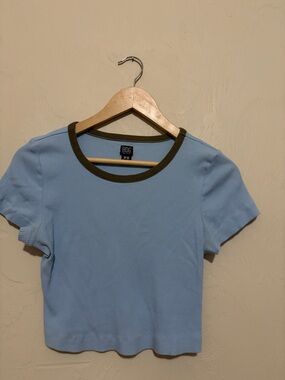 BDG Sky Blue Ribbed Crop Tee. Excellent Condition!